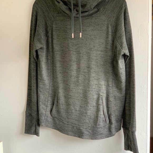 Athleta Tops - Athleta Cowl Neck Heathered Green Hoodie, Size M
